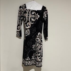 White House Black Market Elegant Black and Cream Dress